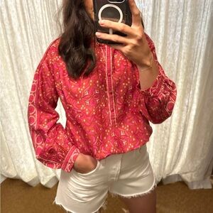 Xirena Arden Popover Long Sleeve Boho Blouse